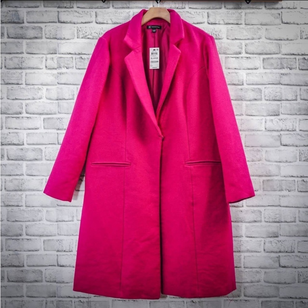 INC fuchsia magenta violet iris coat NWT XL